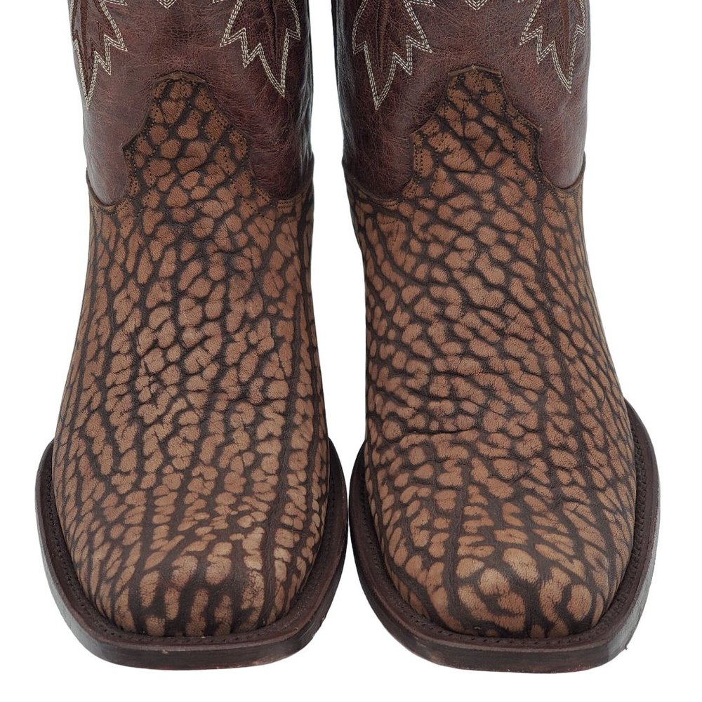 JW Ranch Leon Mexico crafted mens 9.5 brown suede bull neck cowboy western boots